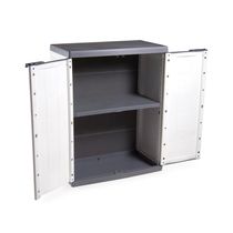 Gabinete Jolly Bajo Blanco/Gris con 2 Puertas | Keter