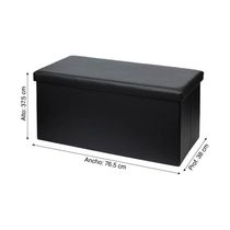 Puff Venus Rectangular Cuerpo de PVC Negro | Orange