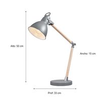Lámpara de Escritorio E27 con Brazo Plegable Gris | Orange