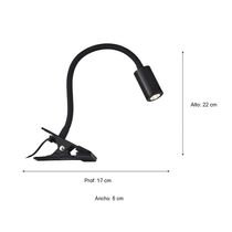 Lámpara de Escritorio LED Flexible con Pinza Negro | Orange