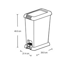 Basurero Plástico Negro con Tapa y Pedal 20 Litros | Rimax