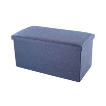 Puff Lotus 02 Rectangular Cuerpo Tela Azul | Orange