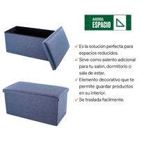 Puff Lotus 02 Rectangular Cuerpo Tela Azul | Orange
