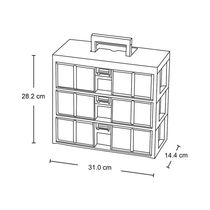 Organizador Modular Gaveta x3 Azul Petróleo | Rimax