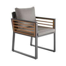 Sillón Comedor Exterior Gris de Aluminio | Naterial