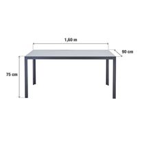 Mesa Exterior de Aluminio Gris 160x90cm
