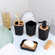 Vaso de Baño Negro Bambú Rubber | Tendance