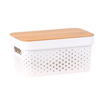 Caja Organizadora Infinity con Tapa de Bambú 3.5 Litros | Orange