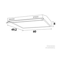 Campana Horizontal CX4300 60cm Acero Inoxidable | Challenger