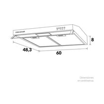 Campana Horizontal CX4562 60cm Negro | Challenger