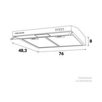 Campana Horizontal CX4572 76cm Acero Inoxidable | Challenger