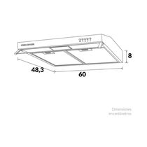 Campana Horizontal CX4562 60cm Acero Inoxidable | Challenger