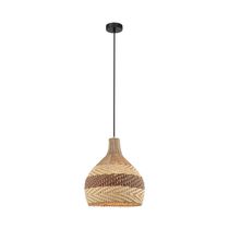 Lámpara Colgante E27 60W con Copa Tejida Beige | Orange