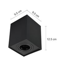 Spot Sobrepuesto Cuadrado GU10 50W Negro | Lightsource