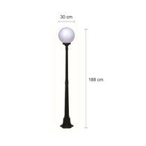 Farol de Jardín E27 100W Negro 188cm | Genova