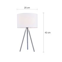 Lámpara de Mesa E27 con Base Cromada | Home Delight