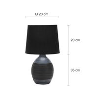 Lámpara de Mesa E27 con Pantalla Negra | Home Delight