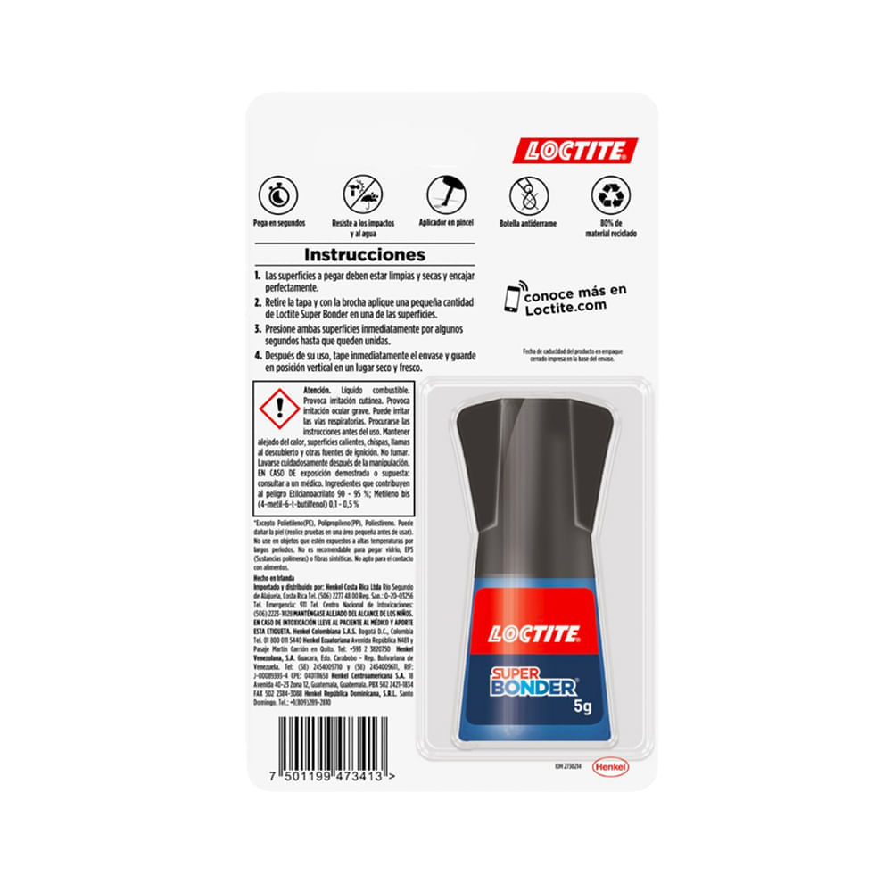 ADHESIVO INSTANTANEO LOCTITE SUPER GLUE PINCEL 5GR