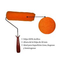 Rodillo Naranja Felpa Multiuso 9" | El Maestro