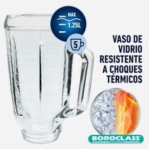 Licuadora con Vaso de Vidrio 1.25L 700W Cromada | Oster