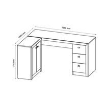 Escritorio en L Roble Reversible Gris | Tecnomobili