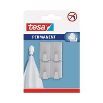 Gancho Permanente Rectangular Tamaño S Metálico x4 | Tesa