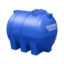 Tanque de Polietileno 500L Azul Cilíndrico Horizontal 1/2" | Plastigama