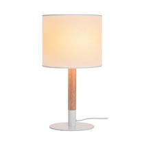 Lámpara Mesa E27 60W Metal Madera Beige | Orange