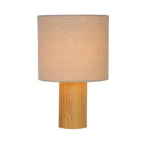 Lámpara Mesa E27 40W Cerámica y Madera Beige 30cm | Orange