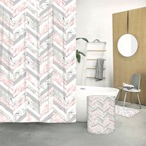 Cortina de Baño Rosa Estampado | Kennedy Home