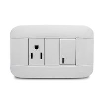1 Interruptor + 1 Toma Blanco Termo polímero 15A | Veto
