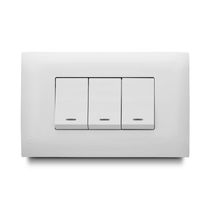 Interruptor Triple Blanco Termopolímero 10A 7.5x11.8cm | Veto