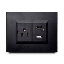 1 USB + 1 Toma Negro Termopolímero 15A 10.2x12.8cm | Veto