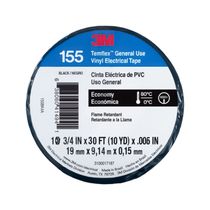 Cinta Eléctrica PVC 155 19mm x 9m Negra | 3M