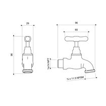 Llave Pico Manguera Pesada Bronce Manija T 1/2" | FV