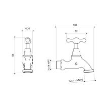 Llave Pico Manguera Estándar Baja Bronce T 1/2" | FV