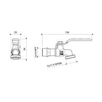 Llave Pico Manguera Esfera Níquel Palanca 3/4" | FV