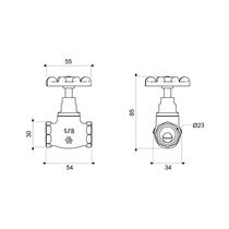Llave de Paso Bronce Manija Roja 1/2" | FV