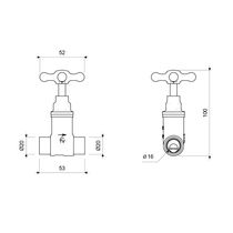 Llave de Paso Alta para Soldar Tubo Cobre 1/2-3/4" | FV