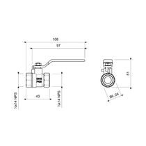 Válvula Esférica Extra-Liviana Bronce Palanca 1/2" | FV