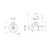 Llave Angular Metálica Plus para Tubo de Abasto | FV