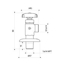 Llave Angular Bronce Cruz para Tubo de Abasto 1/2" | FV