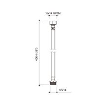 Tubo de Abasto 16" para Lavabo 1/2"x1/2" Conexión Directa | FV