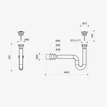 Desagüe Rejilla Plata 1 1/2" con Sifón Extensible | FV