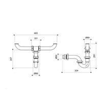 Desagüe Doble 1 1/2" con Sifón Rígido Blanco | FV