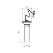 Desagüe Plástico Plata con Tapón-Cadena 1 1/2" | FV