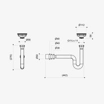 Desagüe Canastilla Plata 1 1/2" con Sifón Extensible | FV