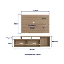 Centro de Entretenimiento Edge 50" Miel/Blanco | Delmarco Moveis