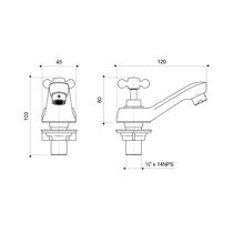 Llave para Lavabo Cruz Fija Cromada | FV