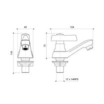 Llave para Lavabo Fiori Lever Cromado | FV